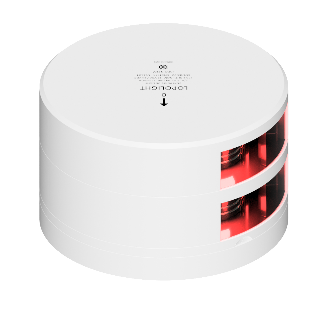 2nm 112,5° Red, Port, Double, white coated, UL 2nm 112,5° Red, Port, Double, white coated, UL